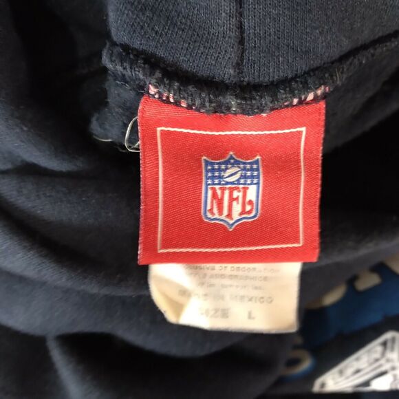 New England Patriots hoodie sweatshirt sweater adult Men's large blue Super Bowl - Picture 10 of 11